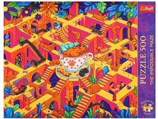 S.CENA Puzzle -   500 Premium Plus   - TheImpossible Maze: Wesołe jamniki_FSC Mix 70 #37;