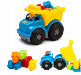 Auto pojazd wywrotka z klockami zółto-niebieski 23x16x15