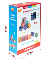 S.CENA MIĘKKIE KLOCKI SENSORYCZNE 12 SZT.1/48