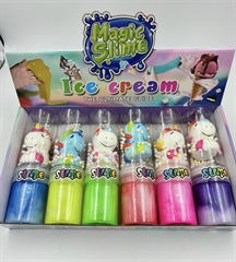 S.CENA Slime brokatowy ze squishy jednorożcemi kulczkami 19cm (6szt w displayu)