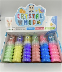 S.CENA Slime w spiralnej buteleczce 2w1 zmałym slime misiem z kuleczkami 18cm (6szt w displayu)