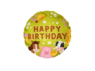 Balon foliowy Happy Birthday Farma 45cm 168844