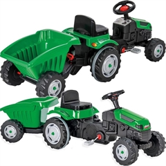PROM PIL TRAKTOR NA PEDAŁY Z PRZYCZEPĄ ZIELONY