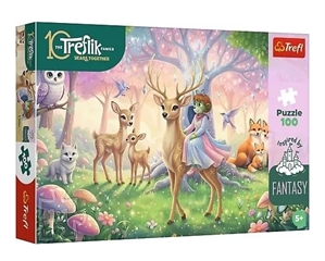 S.CENA Puzzle -   100   Inspired By Fantasy-Zwierzęta z magicznego lasu / KAZSTUDIO SA Rodzina Treflików FSC Mix 70 #37;