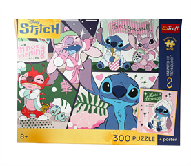 S.CENA Puzzle -   300 UFT   - TREFL PREMIUMPLUSKIDS - Kosmiczny duet / Disney Lilo amp;Stitch FSC Mix 70 #37;