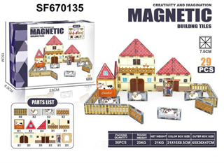 S.CENA Klocki magnetyczne farma 29el 66883