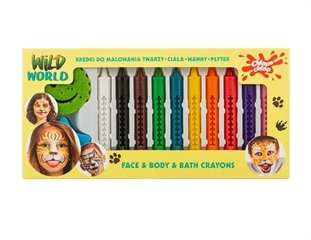 -CHLBFCW Zestaw kredek do malowania z gąbkami wild world