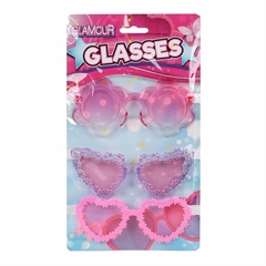 OKULARY RÓŻOWE 3SZT. GLAMOUR