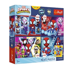 S.CENA Puzzle - _4x88_ - TREFL PREMIUM PLUSKIDS - Pajczy dzie / Spidey and his Amazing Friends Marvel FSC Mix 70 #37;