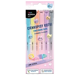 -CIENKOPISY 6 KOLORÓW KOTKI KIDEA